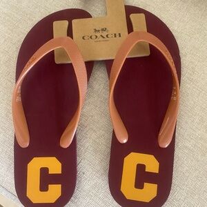 NWT COACH ZAK VARS FLIP FLOP SIZE 8 COLOR WINE.